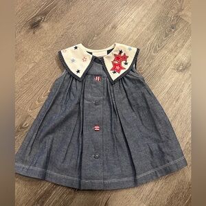 Vintage Bonnie baby America festive 4th of July patriot dress